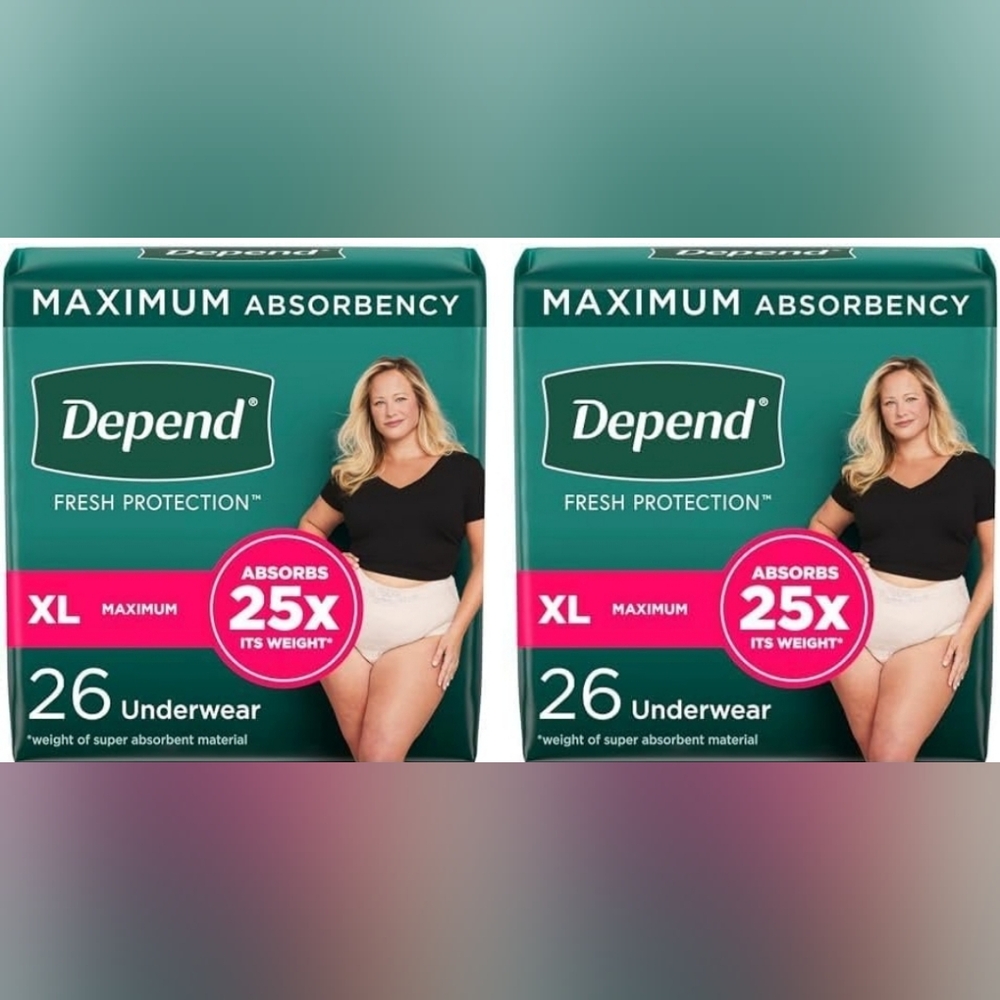 *2 PACK* Depend Fresh Protection 26 Underwear for Women- NEW